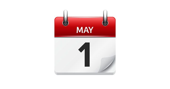 Calendar on May 1