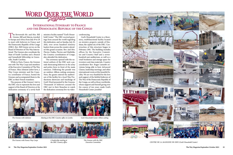 Word Over the World Report spread in The Way Magazine