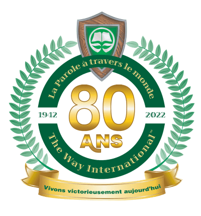The Way International 80th Anniversary logo (French)
