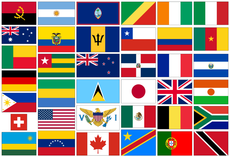 Collage of the flags of all the countries with ministry home fellowships